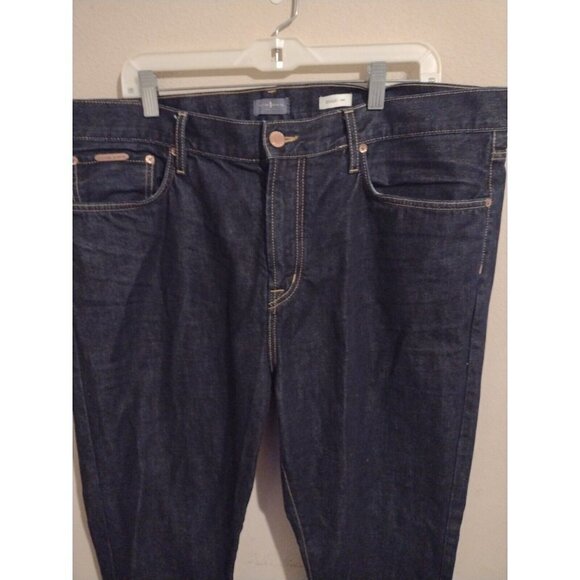 Jacob Davis Evan Slim Straight Leg Blue Denim Jeans True Size Is 42x35 Cotton - Picture 11 of 13